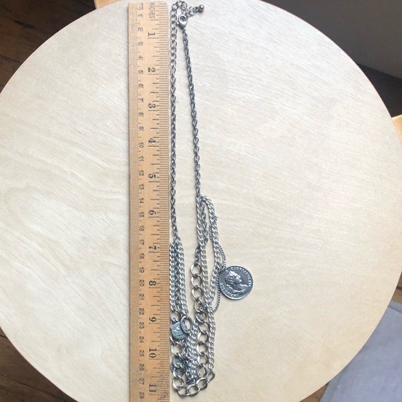 Layered Coin Necklace, Adjustable to Choker - Picture 2 of 4